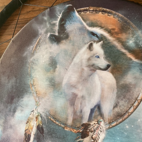 NWT Dream Catcher Big Size Round in Black Velvet CircleFeathers Beads - Picture 6 of 9